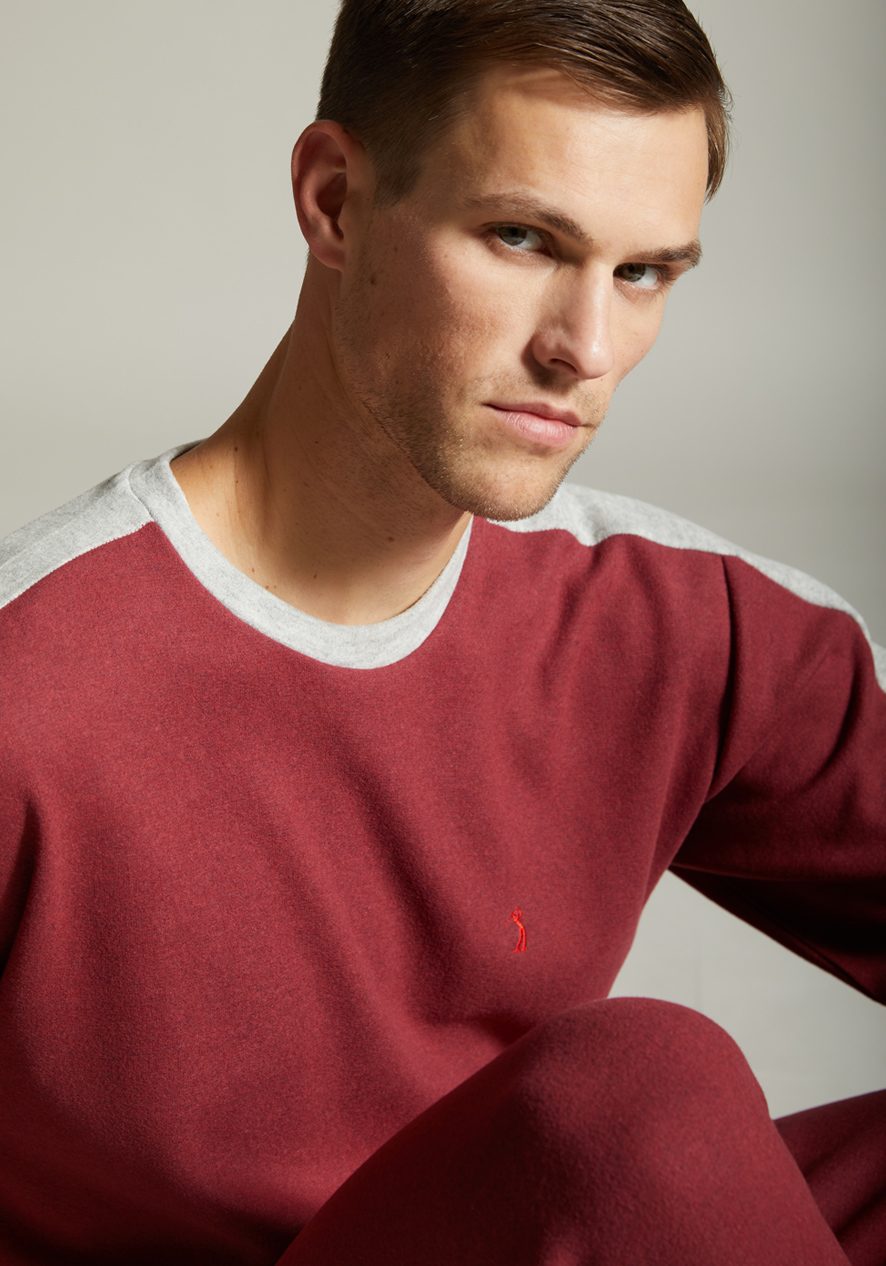 BipBip Pigiama Uomo con girocollo bordato