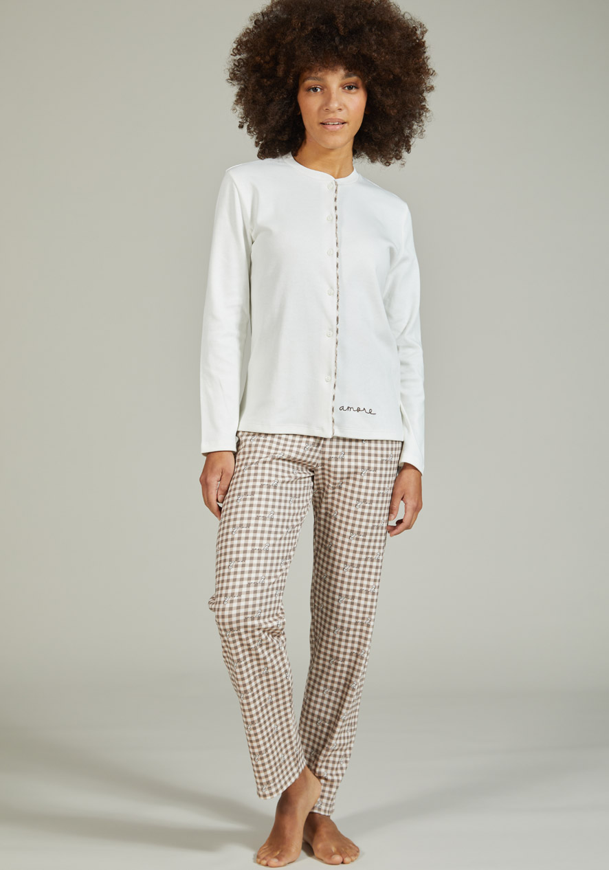 BipBip Pigiama aperto da donna in caldo cotone