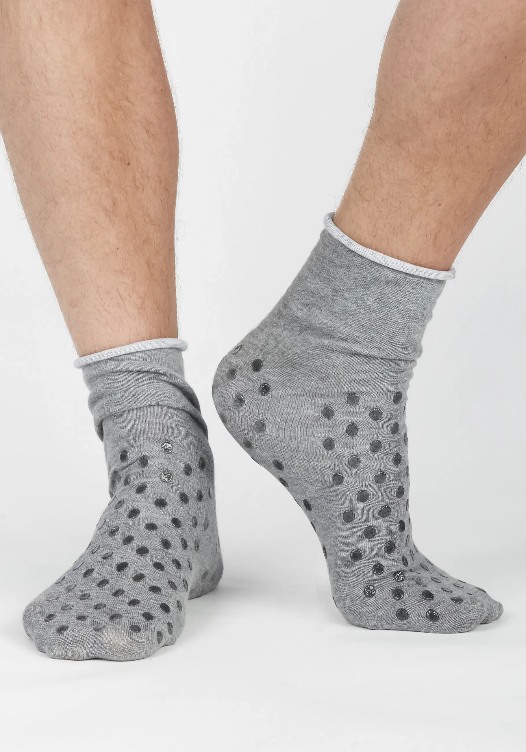 Calzini Termici Antiscivolo Per Interni - Ispessiti Con Fodera In Pile - Punta Chiusa E Bocca A V - Taglie S/M/L/XL